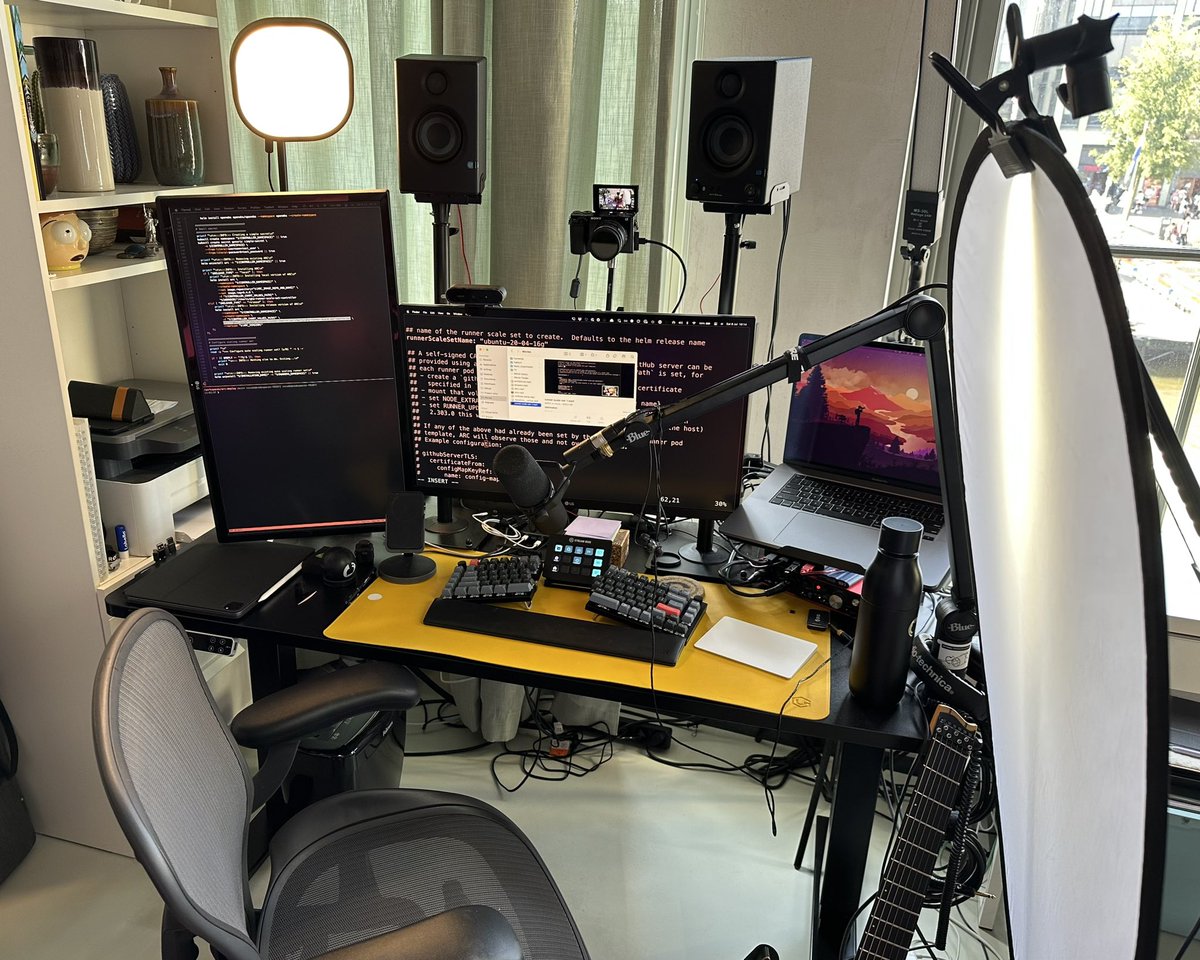 BassemDy's tweet image. I just finished recording a 2.5 hour+ video explaining EVERYTHING about actions/actions-runner-controller 

It took me 7 hours to record the whole explanation + demos 

Shooting content in the scorching heat is not easy, my mac kept crashing and it was a nightmare, but it’s done.