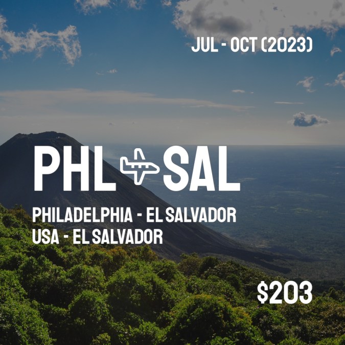 PHLCheapDeals's tweet image. ✈️ Philadelphia (PHL) to El Salvador (SAL) for only $203 (USD) roundtrip 💸
66 live dates on Adventure Machine. - get the app on iOS or Android