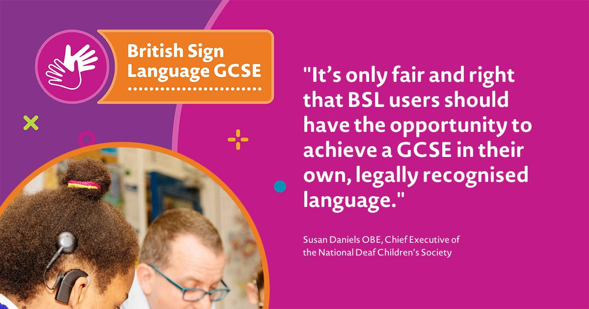 All deaf children should have the #RightToSign. The #BritishSignLanguage (BSL) GCSE will provide deaf young people the opportunity to study a GCSE in their own language in England.

Read our latest blog on the Right to Sign campaign, available in #BSL👇
bit.ly/44wWO3r