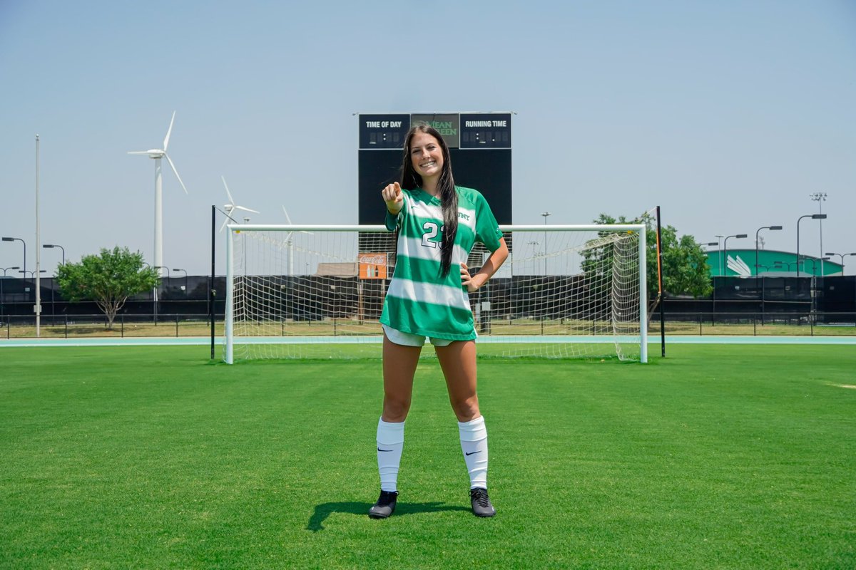 I’m super excited to announce my verbal commitment to continue my athletic career and education at the University of North Texas. Thank you to my family, friends, and coaches for pushing me to be the best I can be and getting me where I am today. #GMG💚🤍💚🤍 <a href="/MeanGreenSoccer/">UNT Soccer</a>