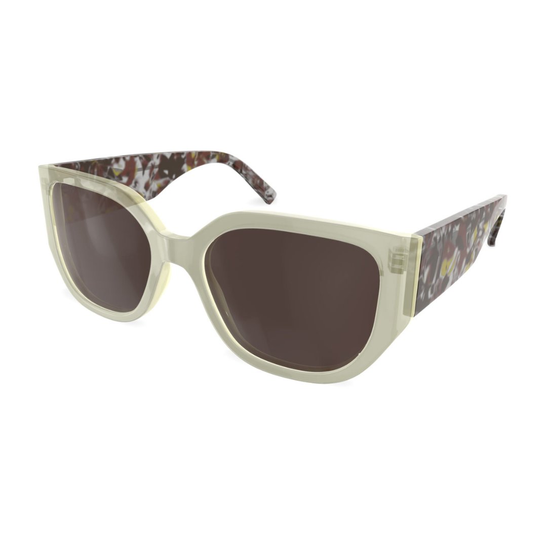 🌼 Gafas de sol chunky en pasta de acetato amarillo translúcido, con una atrevida montura geométrica y laterales estampados más anchos. La forma perfecta de poner un poco de alegría en tus accesorios de verano 🔗 fal.cn/3zJq1