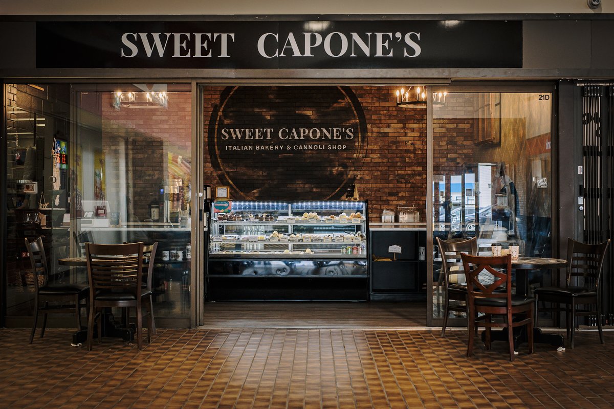 😋 Picture this: a crispy, flaky shell filled with a creamy, sweet filling that will make your taste buds dance. Swing by Sweet Capone's store and treat yourself! #ExploreLacombeRegion
