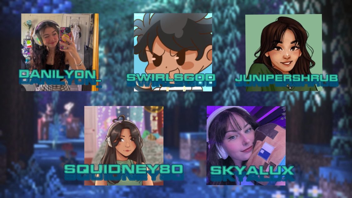 MysticCraftt's tweet photo. Introducing the last group on #MysticCraft ! Dani, kayne, juniper, Squidney, and sky!!! Server start today at 5pm EST! 💗 https://t.co/pBVqSrAahD