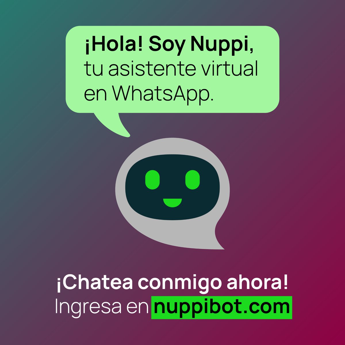 NuppiBotES's tweet photo. 👋 ¡Hola! Soy Nuppi, tu asistente virtual en WhatsApp.

¡Estoy listo para ayudarte en lo que necesites!💡Puedo responder a tus preguntas, proporcionarte información útil y más.

Chatea conmigo ahora📲 https://t.co/7NxpJ4JHKo y únete a la comunidad de Nuppiers💙🤖

#NuppiBot #IA https://t.co/aTu4bCA5nr