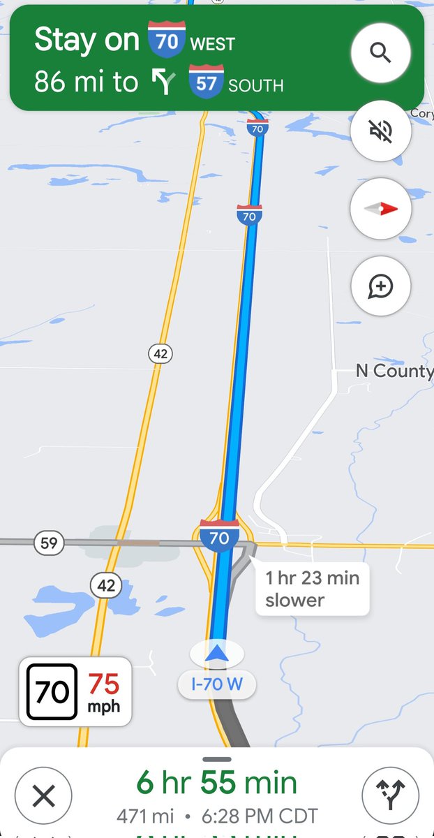 CaleGaster's tweet photo. Road trip idea: 
Set a random destination, but keep accepting Google's awful recommendations and see how far away you end up. https://t.co/tKMPUy1Ihh