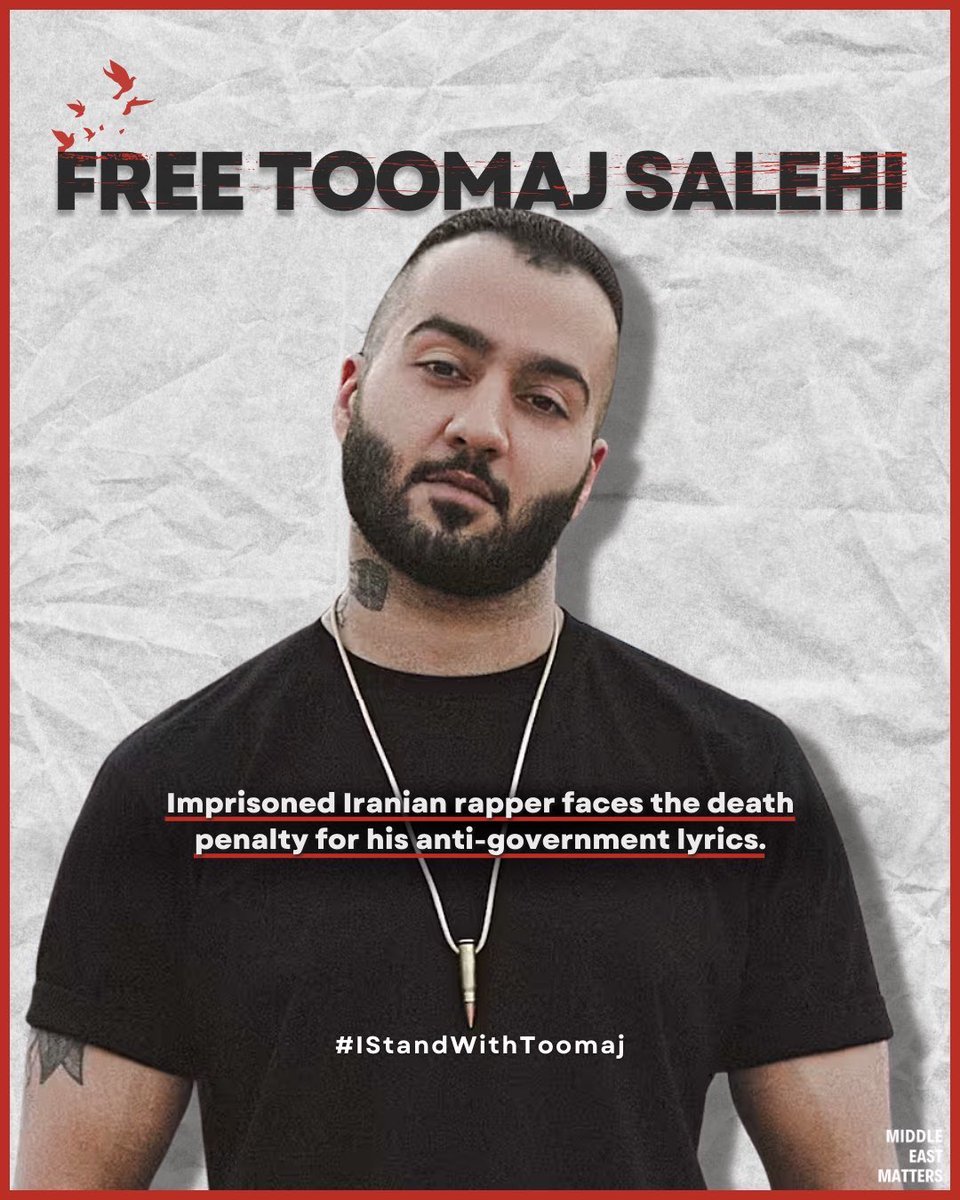 yashar's tweet photo. Iranian rapper Toomaj Salehi used his art to criticize the Islamic Republic.
Now he is facing the death penalty.
Please join Iranians all over the world in calling for his release.
#IStandWithToomaj https://t.co/o5msTZxGxi