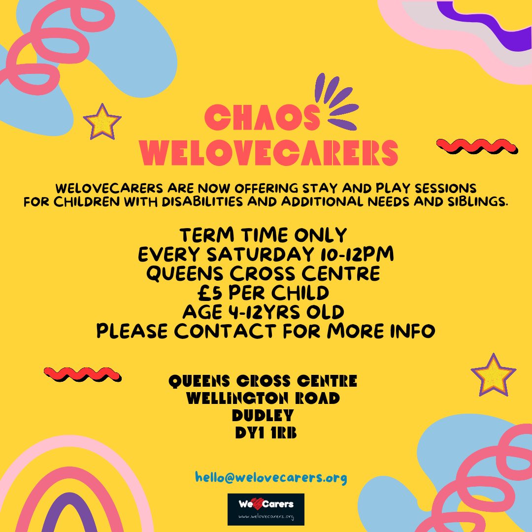 Hello all! Don’t forget that we love carers are offering stay and play sessions! Info in poster - if you want to know anything else, please contact us via our email ☺️
.
#disability #disabilityawareness #mentalhealthawareness #playsession #carersweek #carersuk #unpaidcarers