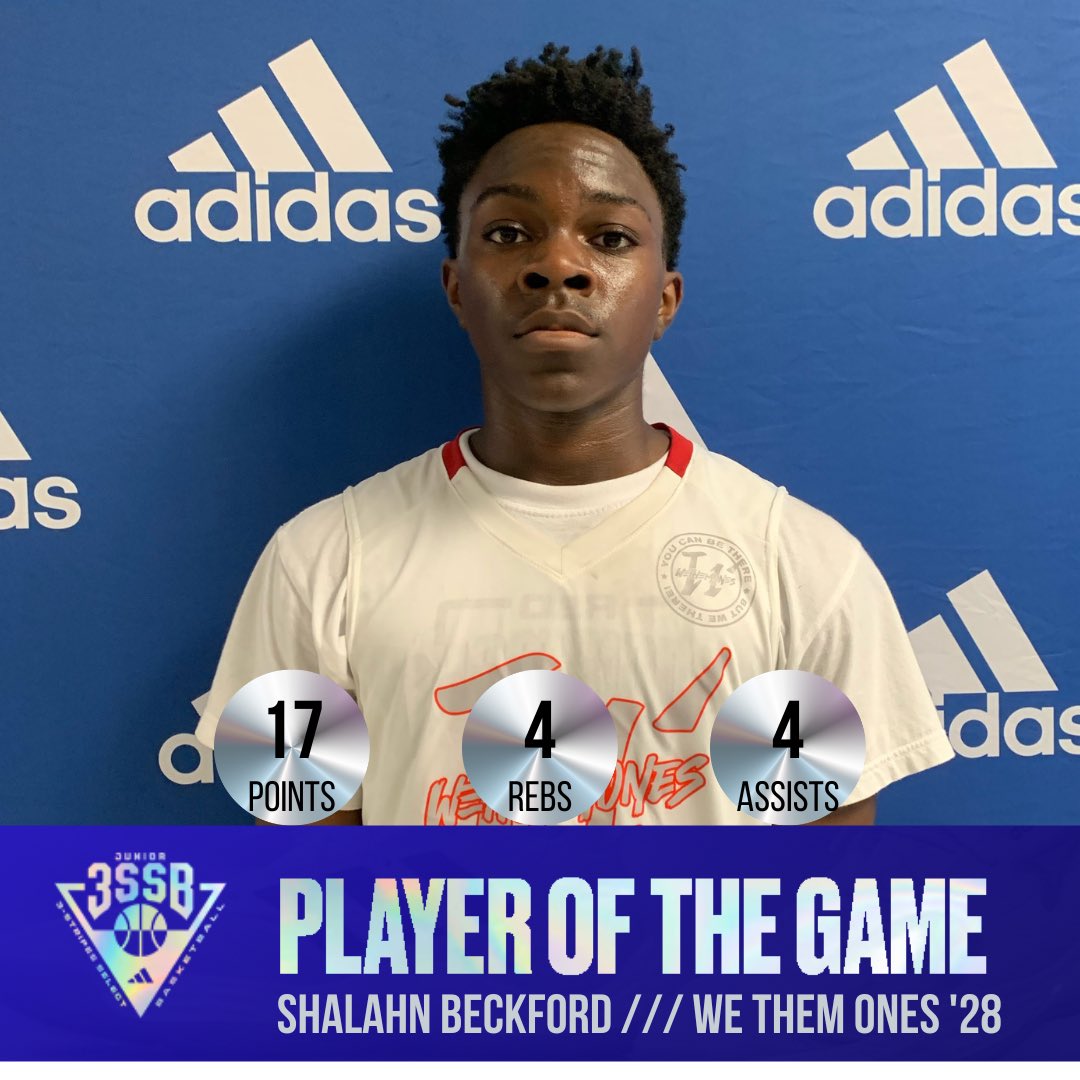 Congratulations to #JrNATL Player of the Game: 

Shalahn Beckford (<a href="/WeThemOnesElite/">WeThemOnes</a>) 👏

<a href="/3SSBCircuit/">3Stripes Select Basketball</a> /// @3SGBCircuit