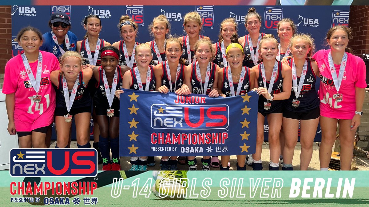 USAFieldHockey's tweet photo. Congratulations to the U-14 Girls Nexus Championship, presented by @OsakaHockey, medalists! ⭐️ 
 
🥇 Atlanta
🥈 Berlin 
🥉 London and Vancouver*

*𝘉𝘳𝘰𝘯𝘻𝘦 𝘮𝘦𝘥𝘢𝘭 𝘨𝘢𝘮𝘦 𝘤𝘢𝘯𝘤𝘦𝘭𝘭𝘦𝘥 𝘥𝘶𝘦 𝘵𝘰 𝘸𝘦𝘢𝘵𝘩𝘦𝘳.

#NXC2023 https://t.co/lFmSsGYJxI
