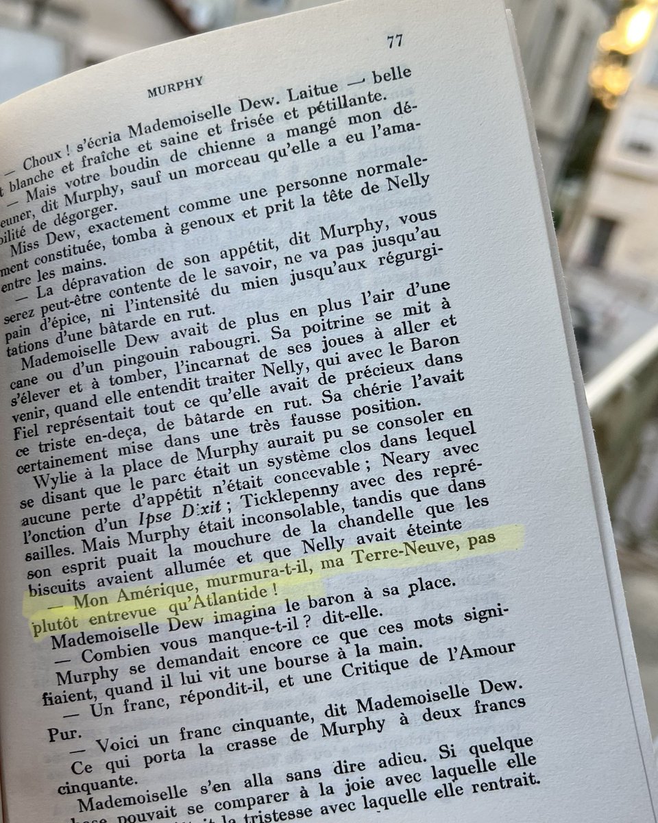 📖 SAMUEL BECKETT

Murphy, Les Éditions de Minuit 

« Mon Amérique, murmura-t-il, ma Terre-Neuve, pas plutôt entrevue qu'Atlantide ! »

#beckett #samuelbeckett #editionsdeminuit #murphy