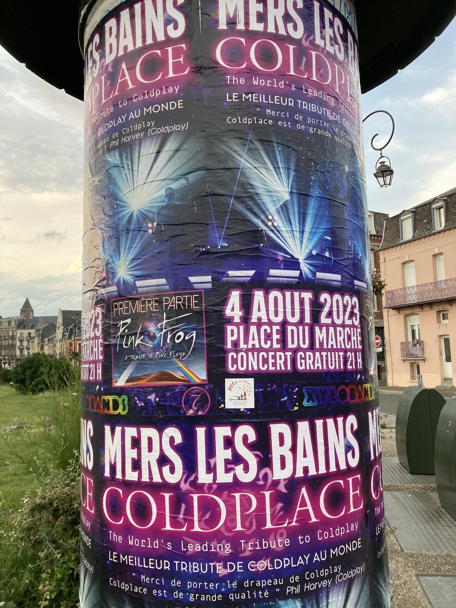 Every summer our town organizes a big free outdoor concert featuring tribute bands. This year thr headliner will be Coldplace, opening act is Pink Frog. We will be out of town for this concert but it takes place right under our windows so we can listen without leaving the house.