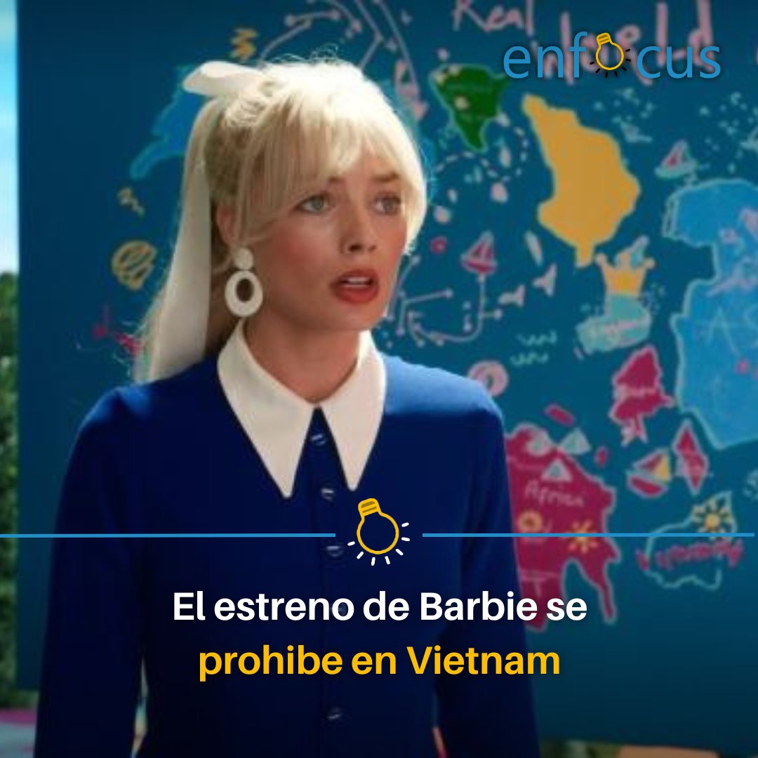 Enfocusperu's tweet photo. #Entretenimiento  Vietnam censura el estreno de Barbie debido a un polémico mapa geopolítico que aparece en el filme. 

💡¡Lee la nota completa en nuestra web!💡

✍️: Piero Ccolqque

•

#EnFocus #cine  #Barbie  #Vietnam https://t.co/TMPG87HZy8