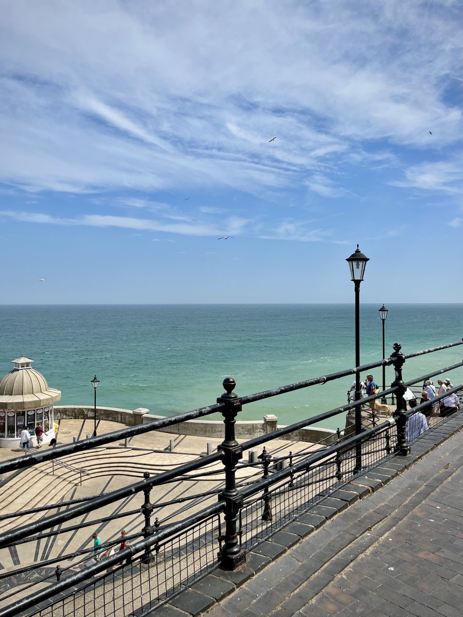 Earlier today I was in Cromer, where I never fail to find this view — the remarkably unspoilt 1900-ish pier and street furniture, set off against an ever-changing sea and sky — completely exhilarating
