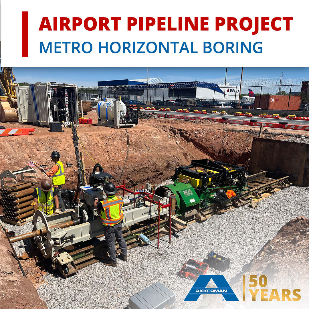 AkkermanInc's tweet photo. In Atlanta, GA, the Airport Pipeline commissioned by Metro Horizontal Boring had their Akkerman 240A GBM system at a busy airport. Assisted by Akkerman’s Technician, Lamont Andrews, this 200ft drive was performed at a negative 0.3% grade with just 6ft of cover.

#Trenchless https://t.co/c1bRKVmpzj
