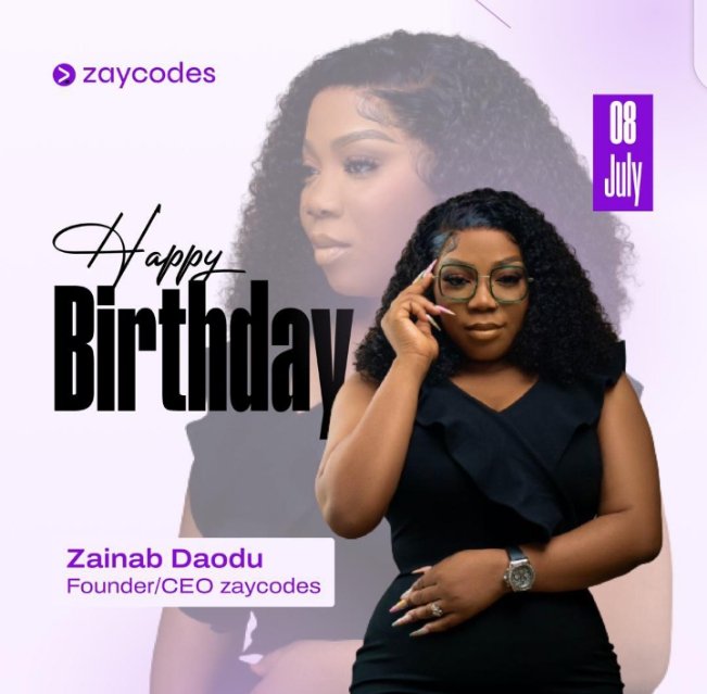Annie_udoma's tweet photo. Happy birthday @ZainabDaodu CEO @zaycodes
Thank you for being a unique founder, and contributing to the lives of many.
cheers π₯ to more grace and many triumphs to come.
#writetech
#zaycodes https://t.co/BklUTvCUAK
