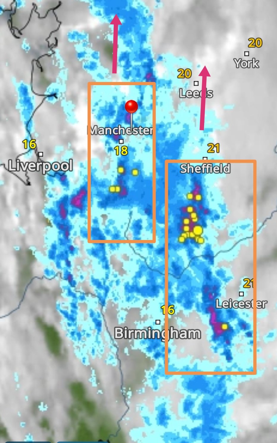 Oldham Weather on Twitter "This is what's left. All moving NNE. The