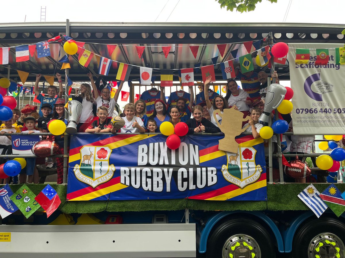3rd place for the Rugby World Cup Themed Float.
Thank you <a href="/buxtoncarnival/">Buxton Well Dressing</a> and everyone involved in making a fun day especially all the clubs Age grade members. #Rugby #WorldCup2023