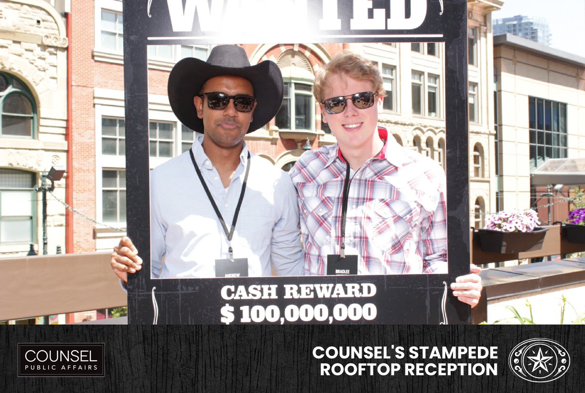 Andrew Sennyah and Bradlee Whidden from @cfibAB at our #stampede2023 Rooftop Reception!