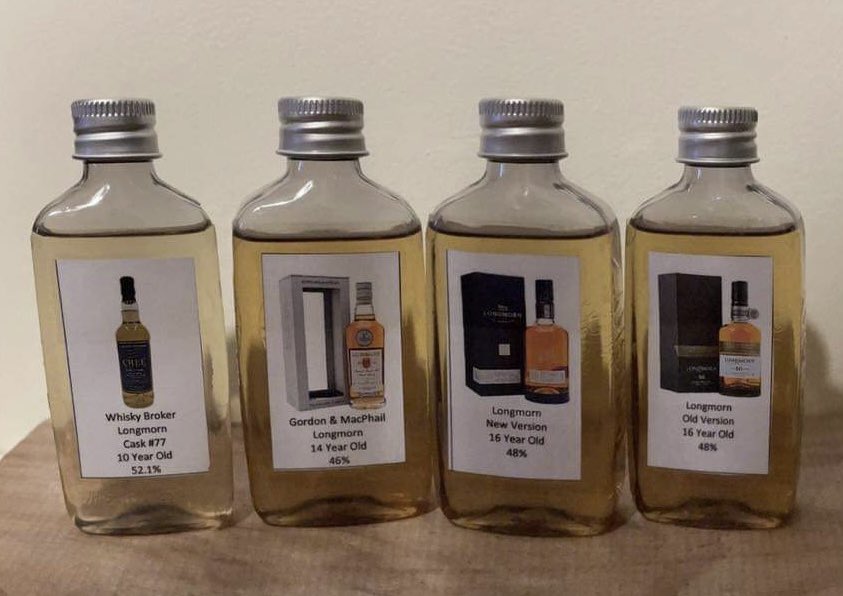 1_womans_whisky's tweet photo. Raiding the sample box tonight with a Longmorn tasting thanks to @bronze_assassin.
Longmorn 10, 14, old 16 and new 16. Overall, the 14 is my fave but I’m definitely a Longmorn fan. 😀🥃
#whisky #dramswaps #SaturdayNightSip https://t.co/GGHPeORBTC