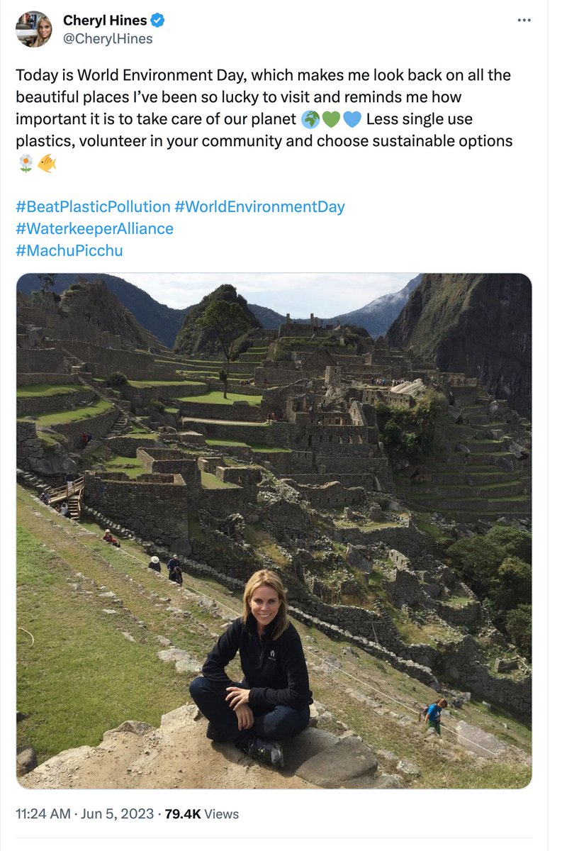 VaxWar's tweet photo. .@thebadstats or at least needs to brush up on her history. Here's @CherylHines at #MachuPicchu. #Incans were decimated by #smallpox which went the way of ancient history after the #vaccine was widely distributed starting in 1950s. Another tip for saving the planet: #getvaxxed https://t.co/3by9fbWmLT