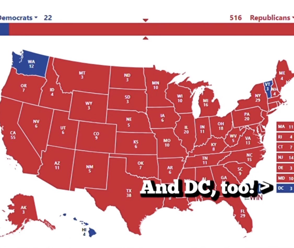 RT @SomeB1tchIKnow: 2020 election results if only the votes from election day counted. https://t.co/mqBqTX5TJV