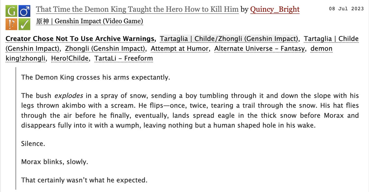nemutai247's tweet photo. That Time the Demon King Taught the Hero How to Kill Him

My piece for the TartaLi #NarwhalsandLapisZine !

#TartaLi #タル鍾 #公钟

Link: https://t.co/TiGdmqDaKD https://t.co/mRPRtgJD6l