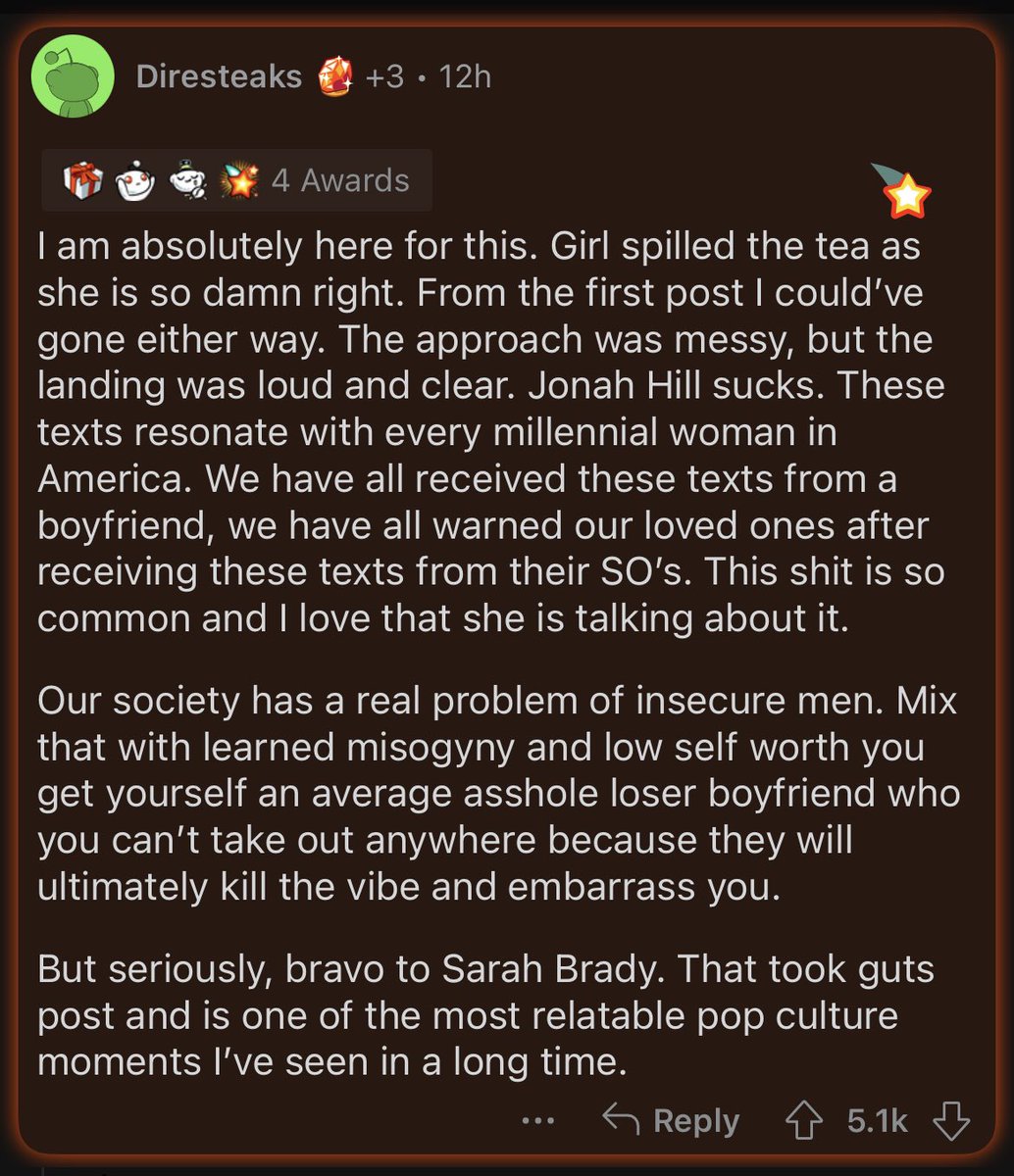 kattenbarge's tweet image. (TW abuse) The two top Reddit comments about the Jonah Hill texts on r/Fauxmoi are worth reading