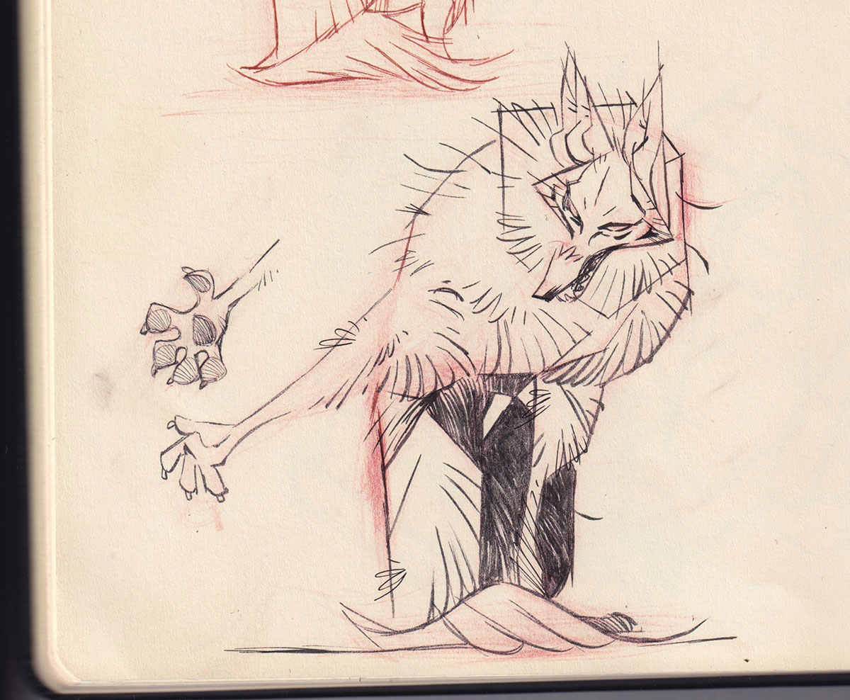 chamakoso_'s tweet photo. "🐺 Sketch of the Wolf for my Little Red Riding Hood project. It may seem like my first attempt, but I've actually gone through countless drawings before finding the idea I truly loved. 🎨 https://t.co/00NVapozCt