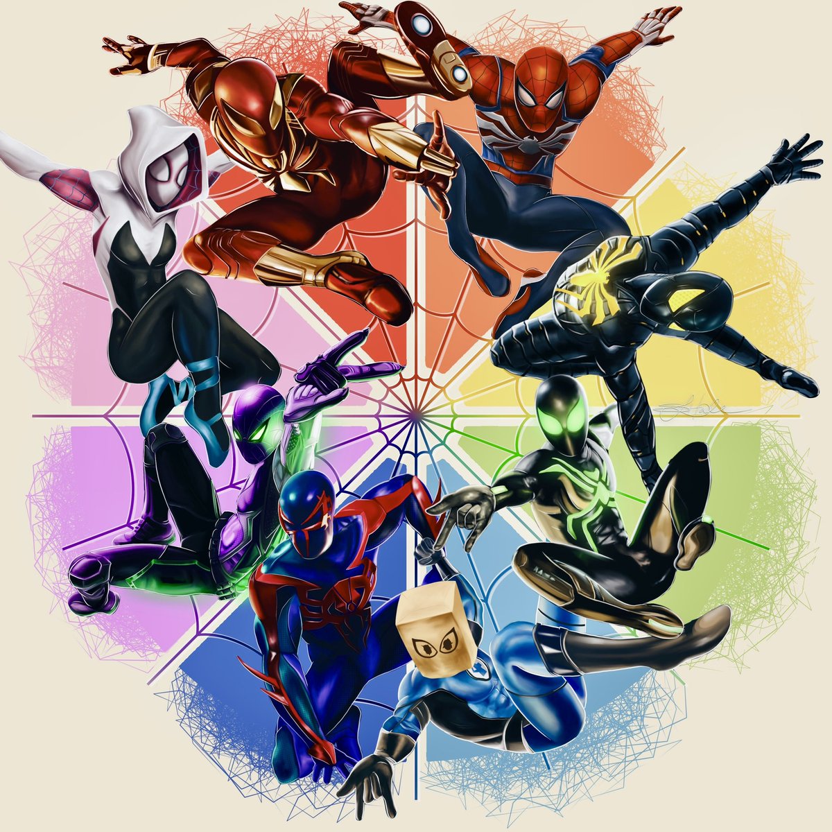 sabrinajpg's tweet photo. #colorwheelchallange but make it spidey suits https://t.co/o2XlDtNh3M