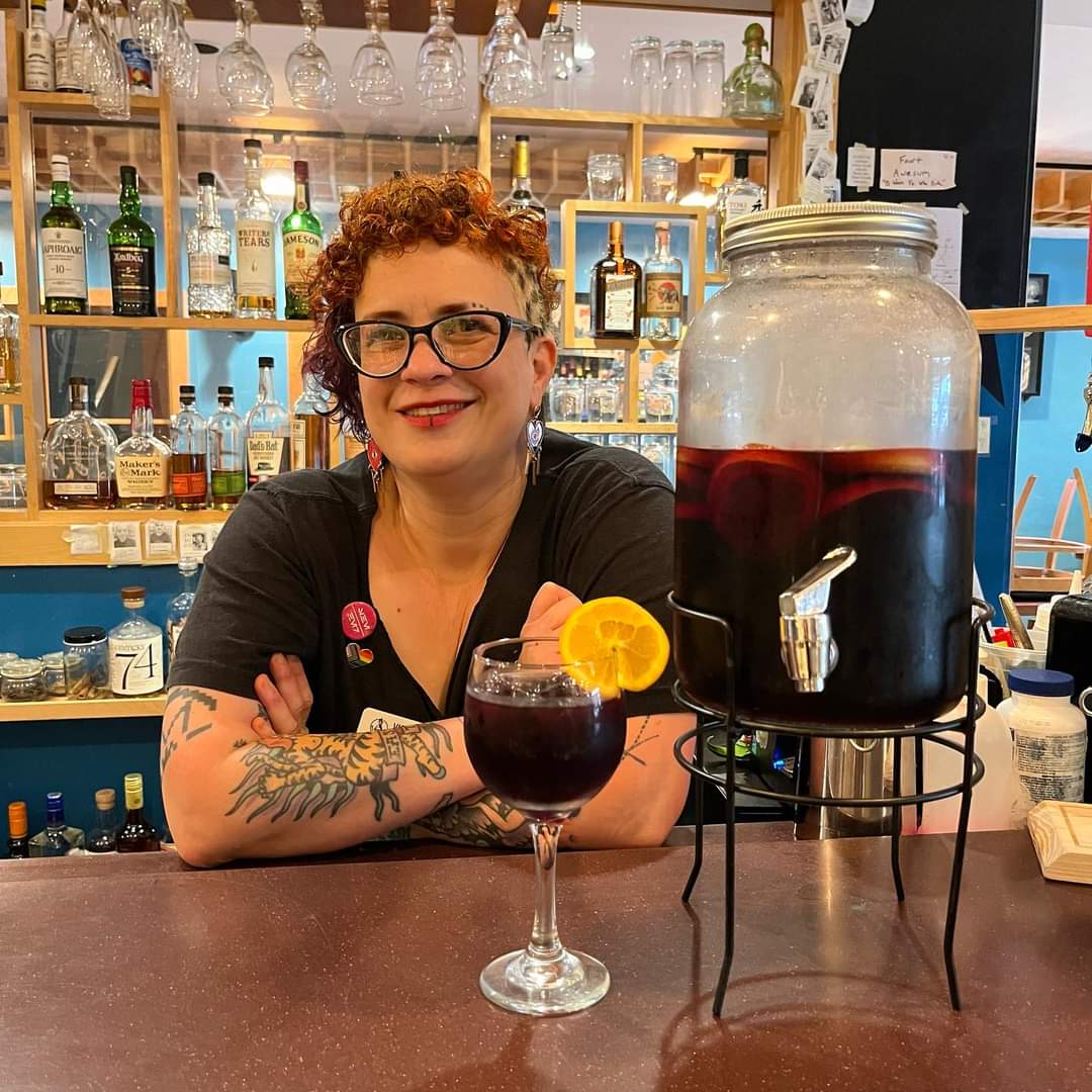 Come on by and meet our new Bar Manager Violet and enjoy a glass of SANGRIA! This perfect refreshing drink is available every Fri Sat & Sun all summer long. #sangria #sangria🍷 #barmanager #violetlevoit #summerspecial #weekendspecial #phillybartender