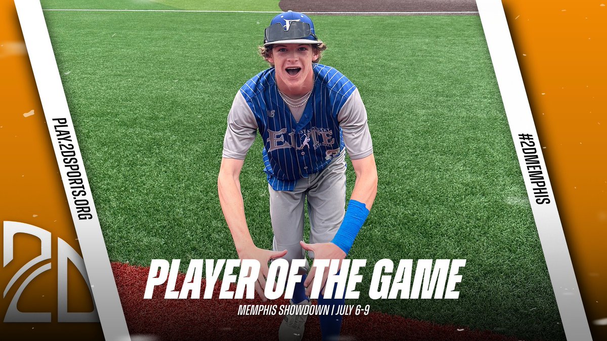 2D Sports Player of the Game (@2dsportspog) on Twitter photo ⭐️ PLAYER OF THE GAME ⭐️
Brady Thompson: 3-3, 3RBI
Summer Team: West KY Elite
<a href="/2DsportsTN/">2D Sports Tennessee</a>
#2DMemphis ⭐️ PLAYER OF THE GAME ⭐️
Brady Thompson: 3-3, 3RBI
Summer Team: West KY Elite
<a href="/2DsportsTN/">2D Sports Tennessee</a>
#2DMemphis