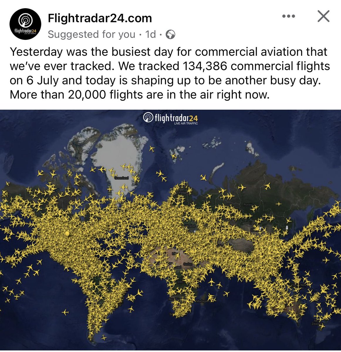 I have to say I feel pretty bad each and every time I take an airplane for work or vacations. I try to get the most out of it every time by staying longer and grouping events and meetings. 
When I see this kind of broken record (see screenshot), I really hope we will rapidly