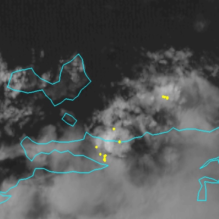 Se detectan zonas de tronadas (⛈️) en la zona marítima del Este de la Isla de Margarita y otras cercanas a Chacopata, Sucre (puntos amarillos). Atentos. ⚠️

#08jul 4:30 pm