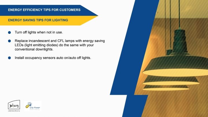 CityPowerJhb's tweet photo. #EnnergyEffeciency 
#SaveEnergyJHB 

*Remember to switch off lights in unoccupied rooms.

*Please use cold water in the kitchen to rinse fruits and vegetables.

#OnlyUseWhat'sNeeded ^LP https://t.co/4Qd94W5Lgr