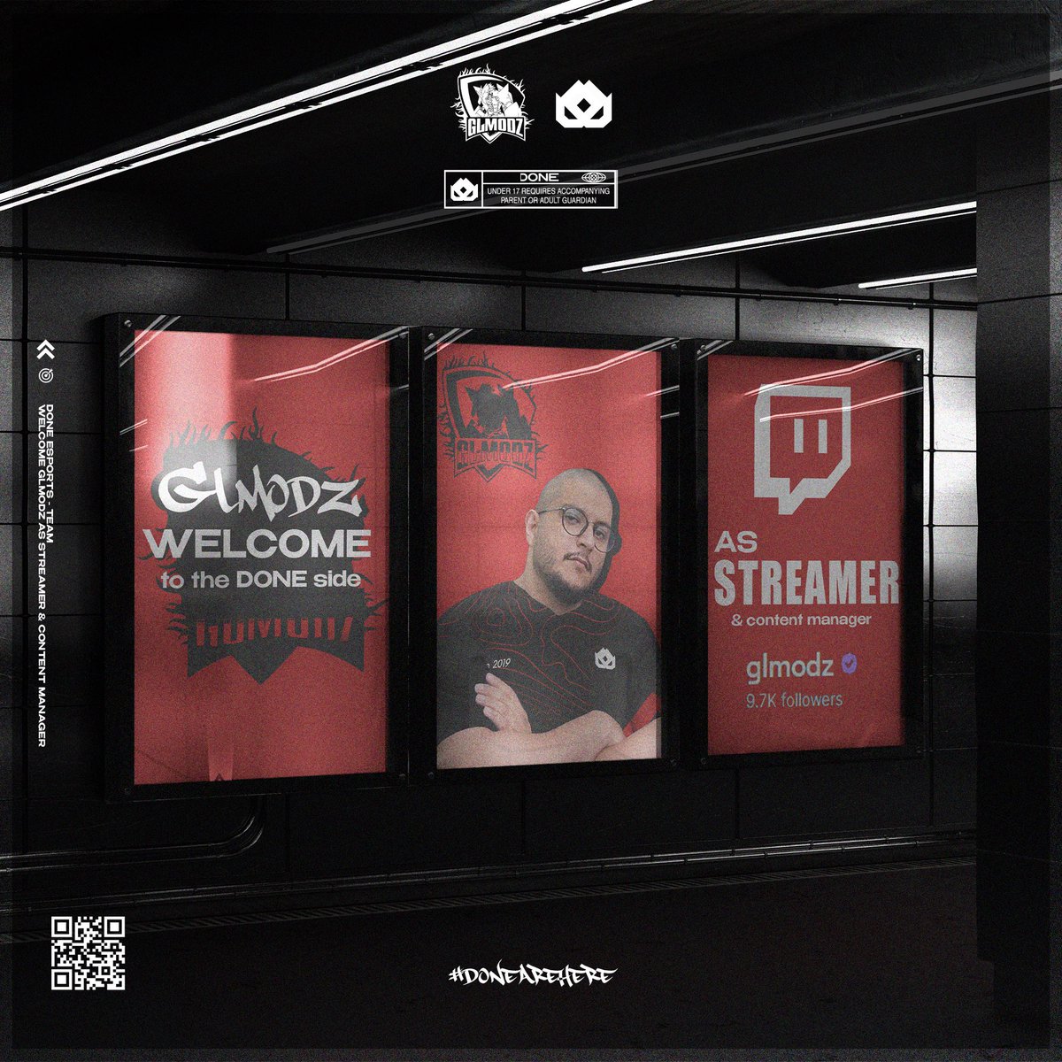 نرحب بـ إنضمام المبدع Glmodz لعائلة  Done Esports كمدير إدارة المحتوى &amp; صانع محتوى للمنظمة 

أهلًا وسهلًا 🤩♥️