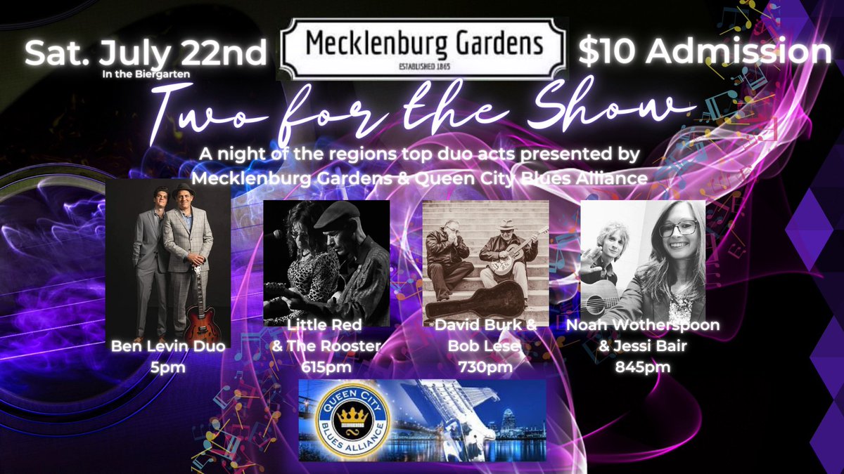 2 weeks from today at <a href="/MecklenburgG/">Mecklenburg Gardens</a> 

Rain or shine. Event will be held in the Bierhalle in the event of inclement weather.