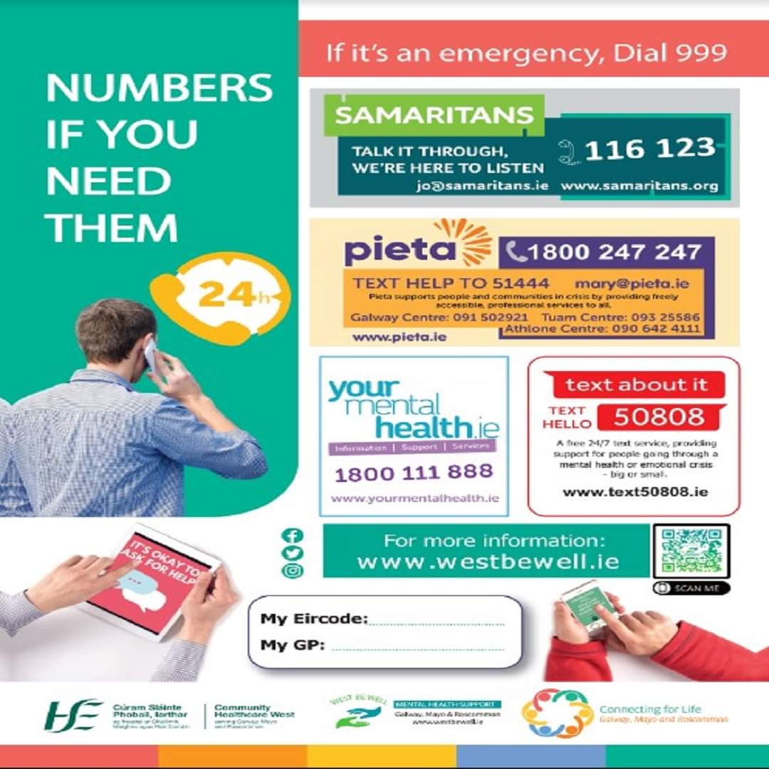 We all have a role to play in removing the stigma associated with mental health. One of the ways you can help is to inform yourself and others about the services and supports that are available in your area.
Find out more here:
westbewell.ie/2023/07/03/get…