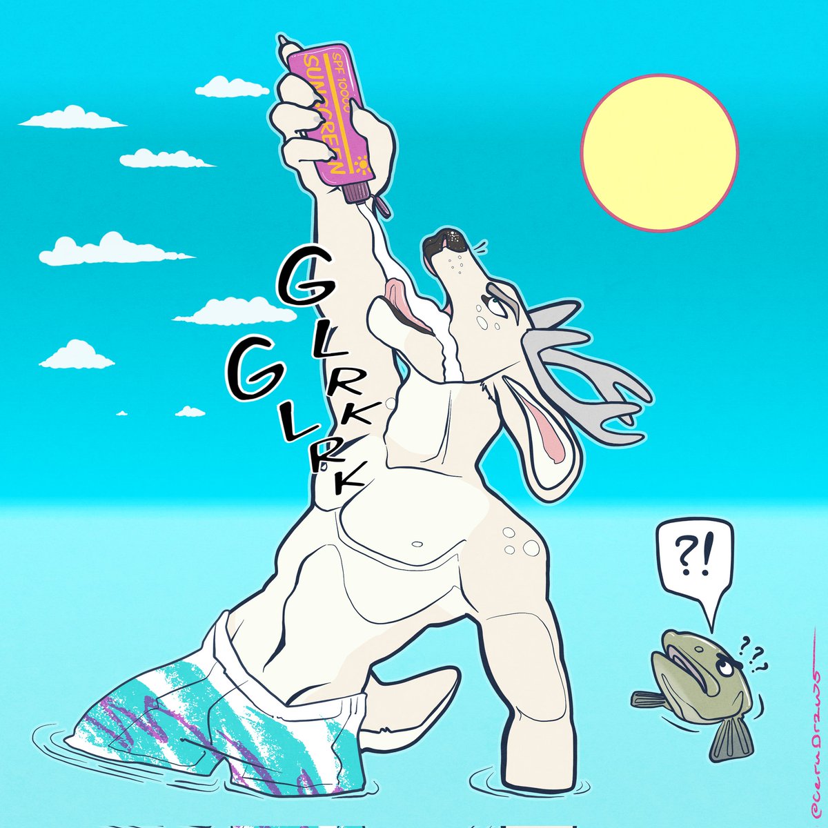 CeruDraws's tweet photo. a lil fun in the sun #furryart #furryartist #sfwfurry #deer #SummerVibes #summer https://t.co/QpOhhnclvT