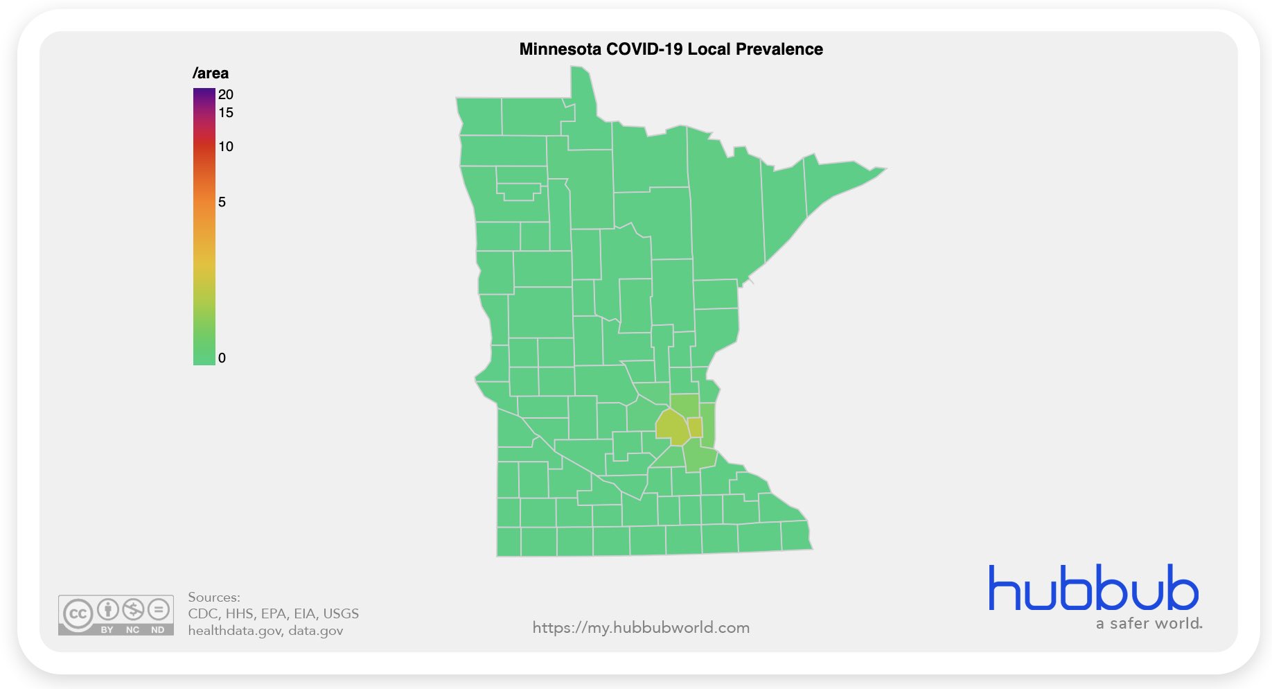 Hubbub on Twitter "COVID19 Local Prevalence Fields of Green 7/8 Minnesota