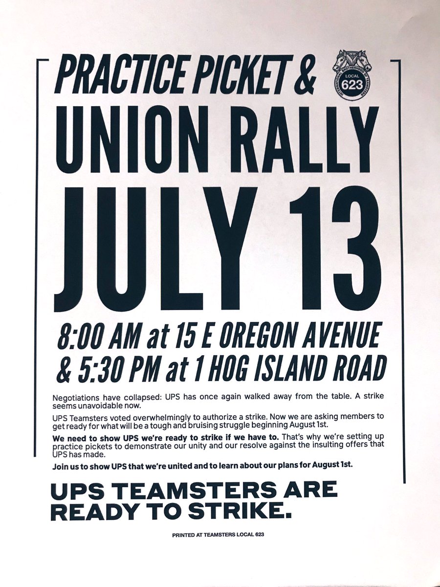 ThePublicArena's tweet photo. Further ways to support @623Local UPS Teamsters:
• Come to practice pickets next Thursday 7/13!
• Donate to @PhillyDSA’s Labor Solidarity Fund https://t.co/GLCxjvjOaL https://t.co/TBQaga1Z2j