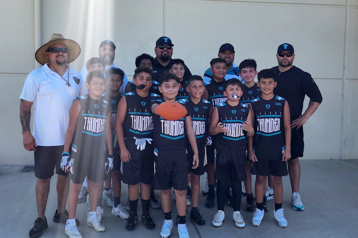 Coachnftbl's tweet photo. Happy for the boy and the JV Delano Thunder for winning the Dinuba Passing Tournament. They placed 1st in the JV bracket and the OL tied for 1st.  Great job Coaches and Kids!
#TheFuture https://t.co/OrWE09hbOM