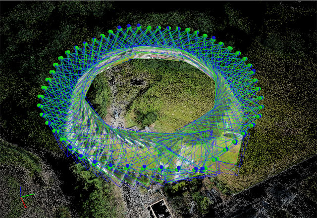 TokiwaTec's tweet image. 建物のSfM解析。平面的にあまり距離が取れない現場だったので、色々と工夫しました。　#pix4d #mavic2pro #pix4dmapper