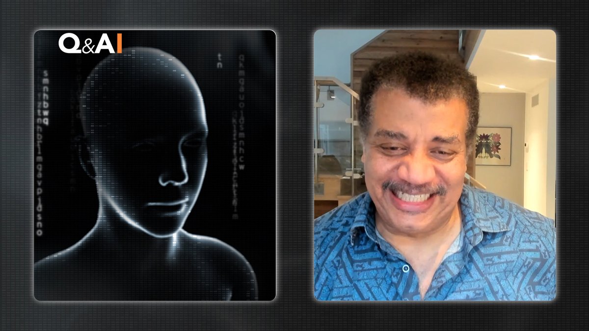 CommsStore's tweet photo. Smarten up! @neiltyson's  message to #artificialintelligence on chat show Q&amp;AI couldn't be more direct: "Your last name is Intelligence!"

If you've got some spare time this weekend, check out the full episode: https://t.co/0TeiGutssA, or save it for later. https://t.co/BNEsnU4djY