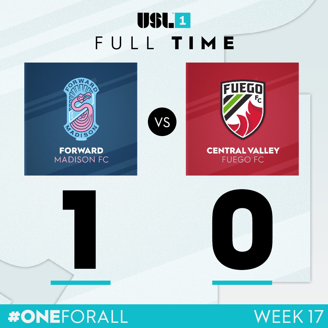 USLLeagueOne's tweet photo. Forward Madison FC claims first-ever victory over Fuego FC with its eighth clean sheet of the season! ๐งผ
#MADvCV // #OneForAll https://t.co/FRqON2cYV3