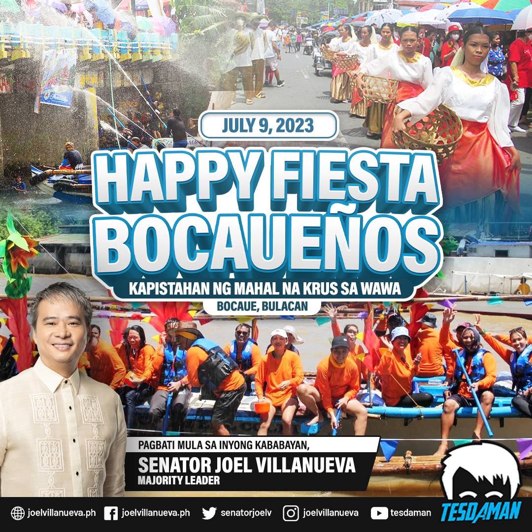 senatorjoelv's tweet photo. Pagbati po sa ating mga kababayan sa Bocaue, Bulacan ng isang masaya at payapang kapistahan ng Mahal na Krus sa Wawa. Stay safe and God bless us all 🙏

#ProudBocaueño
#TaraTrabahoTayo 
#TrabahoAngTrabaho 
#EmpleyadoSaSenado
#Tesdaman
#JoelVillanueva
#MAJOel https://t.co/9NC9RMitd5
