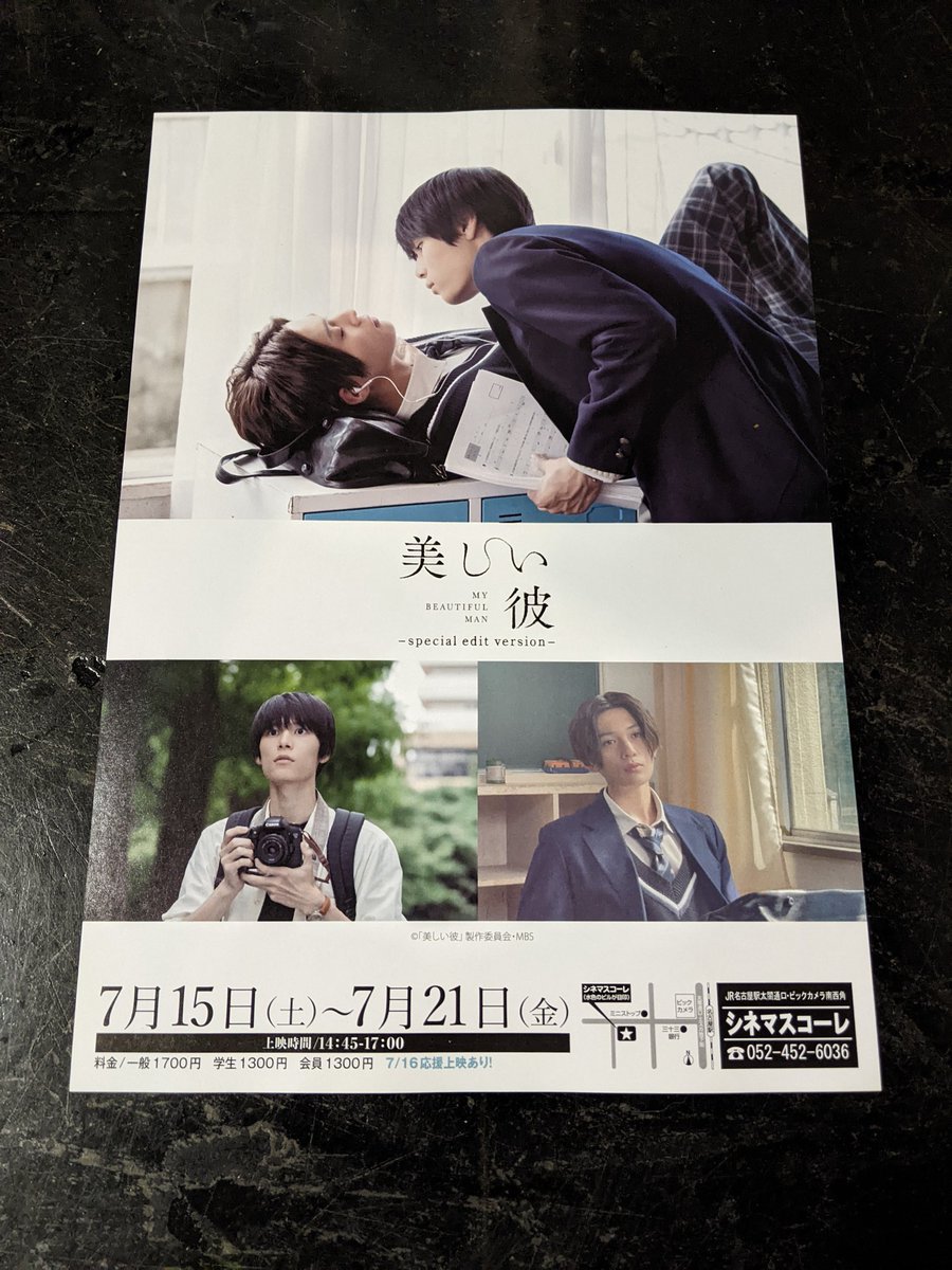 美しい彼 フライヤー special edit version シネマスコーレ 美しい彼 special edit version』シネマスコーレ限定チラシを配給さま