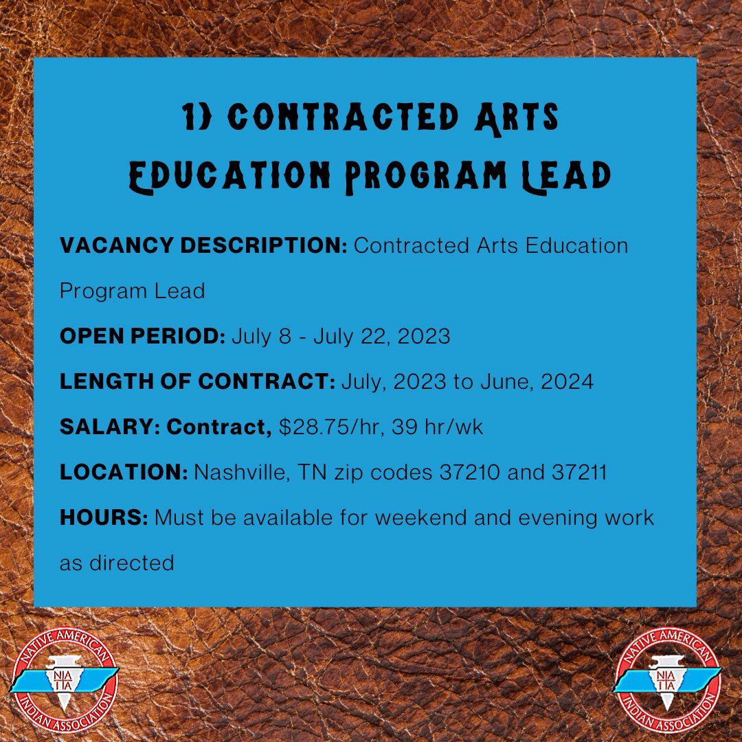 naiatn's tweet photo. π¦
We are hiring! π¦
Swipe through to learn about our two open contract positions. Link in our bio to apply. Email naia@naiatn.org with any questions.
https://t.co/IVNkwHvbFS
#nativejobs #naiatn #nativeamerican #indigenousjobs #supportnative #educationjobs https://t.co/JXHpPJ7J5J