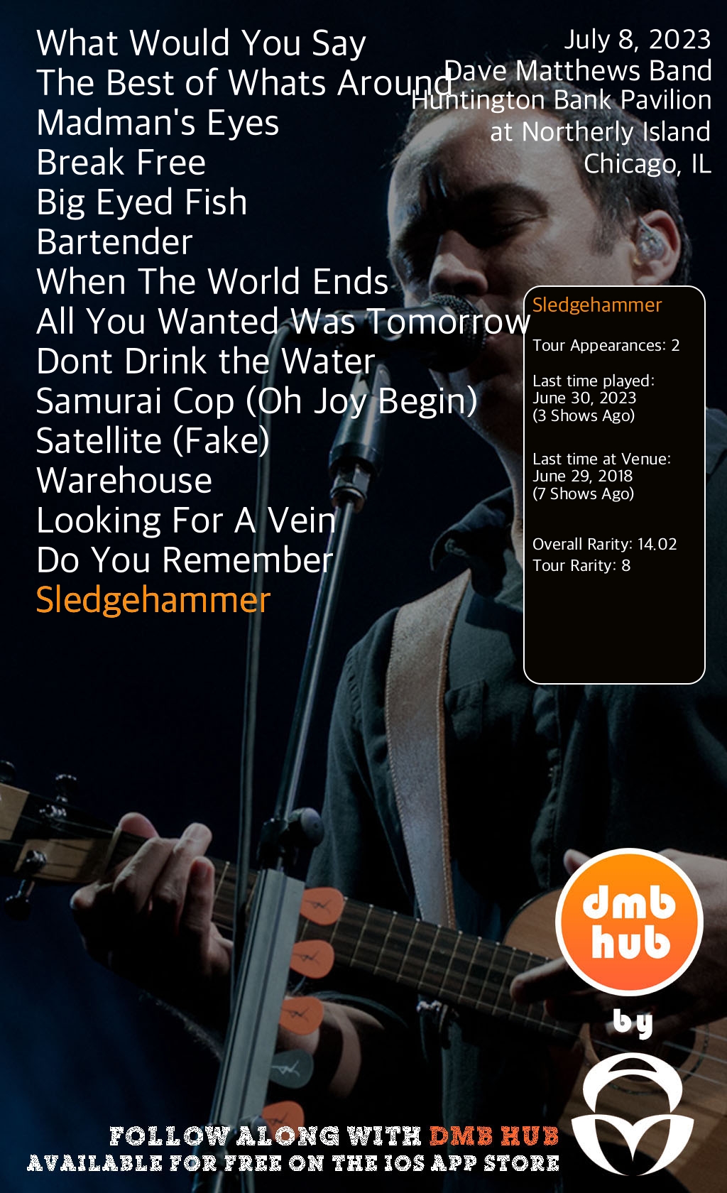 DMB Live Setlist on Twitter "Now Playing Sledgehammer DMBLive DMBHub 20230708 https//t.co