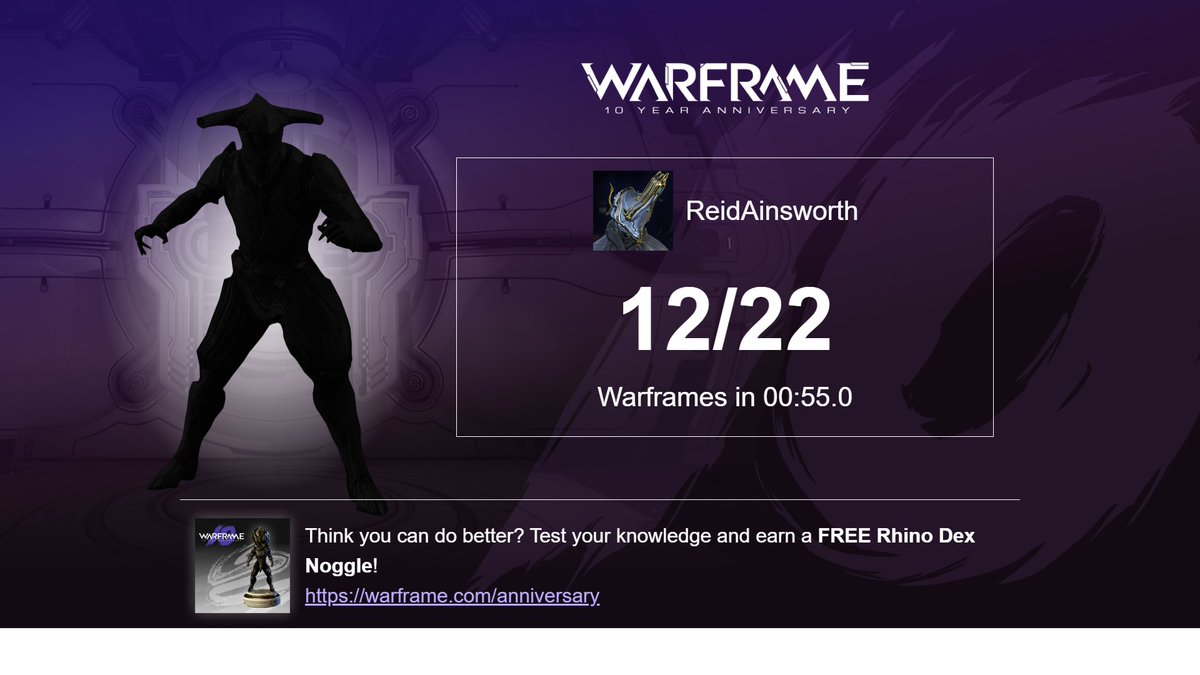 Arkaous18's tweet photo. 10 years of warframe, going from PC to PS4 and then back to PC.  Hears to ten more.
#guessthatwarframe https://t.co/VLITxNI2kd