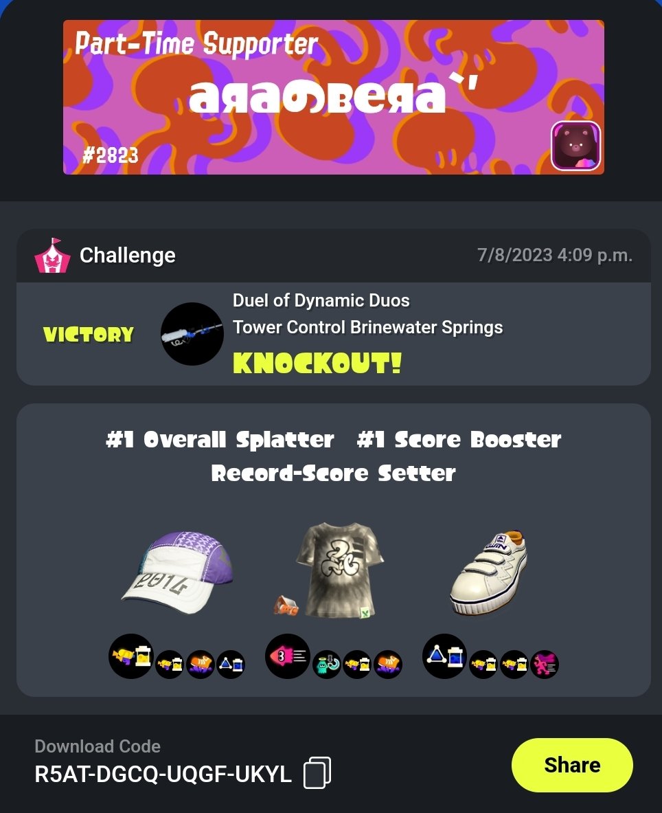 araberachi's tweet photo. Please watch this upload.. it's actually crazy... This is to show you to never give up even if the opposing team reaches 1 towards the end!! #Splatoon3 #DuoChallenge https://t.co/wdxlOo0nXY